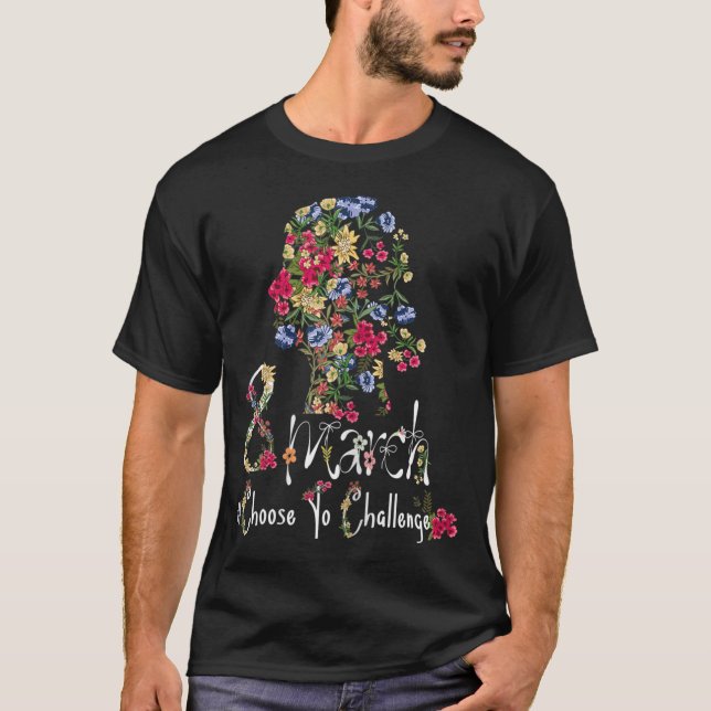 Camiseta Dia Internacional Da Mulher Escolhe Desafiar (Frente)