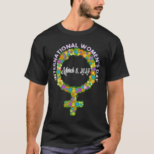Camiseta Dia Internacional da Mulher - Flor de Símbolo