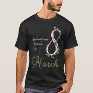 Camiseta Dia Internacional da Mulher Flor Pansy 8 20