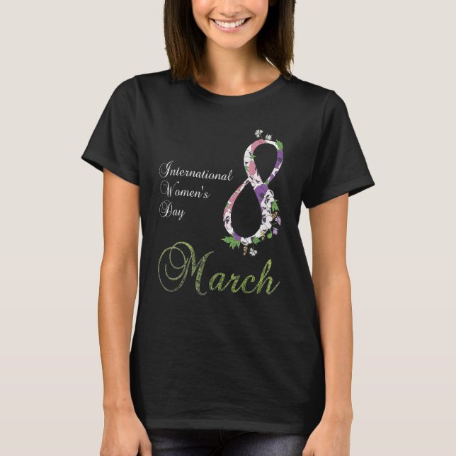 Camiseta Dia Internacional da Mulher Flor Pansy 8 20 (Frente)