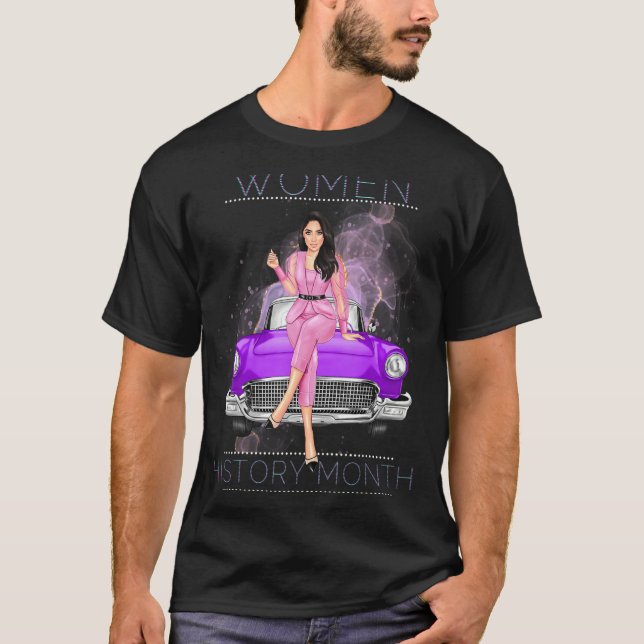 Camiseta Dia Internacional da Mulher História da Mulher Mês (Frente)