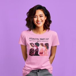 Camiseta Dia Internacional da Mulher: Mulheres Globais Rosa