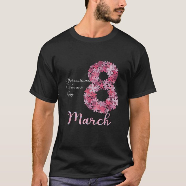 Camiseta Dia Internacional da Mulher: Tee Pansy Flower 8 de (Frente)