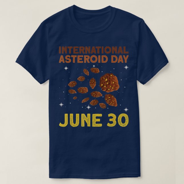 Camiseta Dia Internacional do Asteroide - 30 de junho - Ast (Frente do Design)