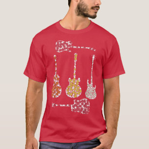 Camiseta Dia internacional do Funny Vintage Guitar Polka d
