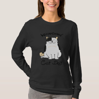 Camiseta Dia Internacional do Gato  Gato  Para Homens Mulhe