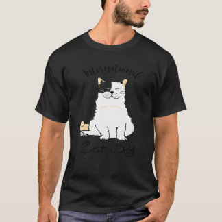 Camiseta Dia Internacional do Gato  Gato  Para Homens Mulhe