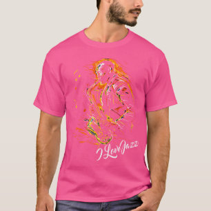 Camiseta Dia Internacional do Jazz Eu Adoro Jazz Saxofone P