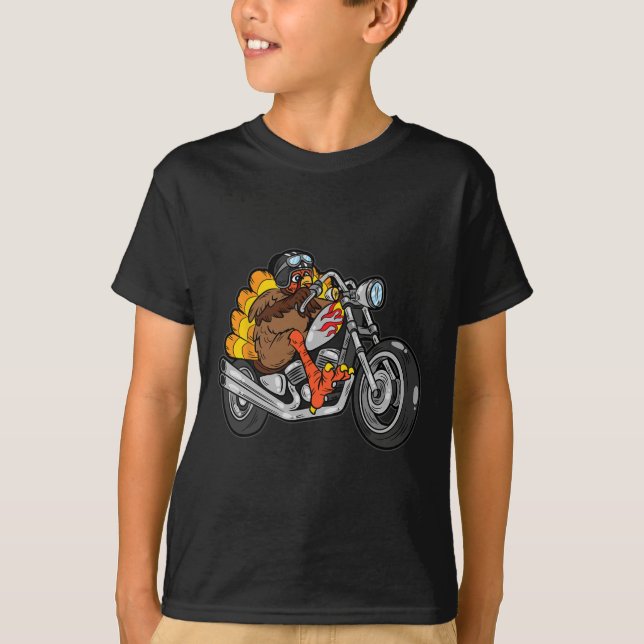 Camiseta Dia Legal de Ação de Graças de Motocicleta na Turq (Frente)