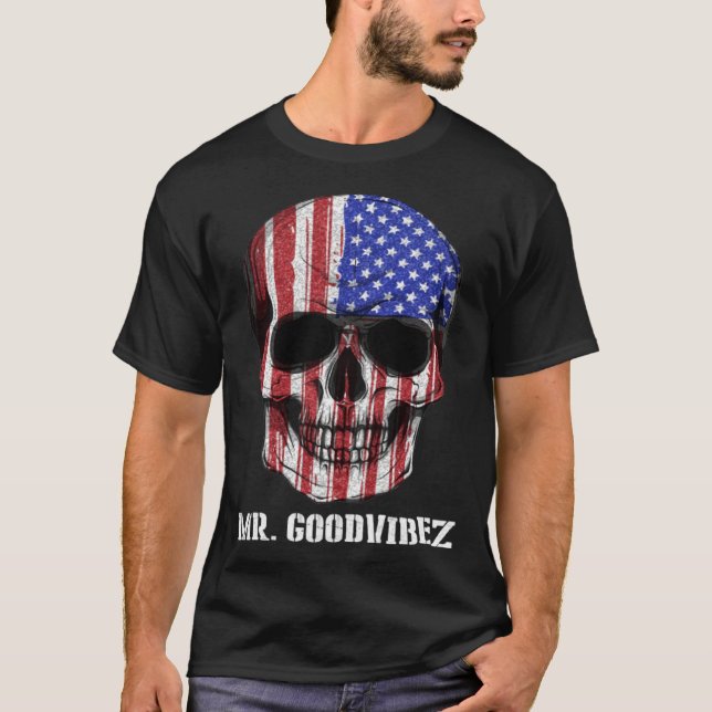 Camiseta Dia Los Muertos Skull America (Frente)