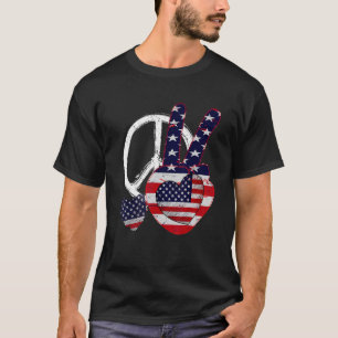 Camiseta Dia Memorial Bandeira Americana Paz Patriótica Arm