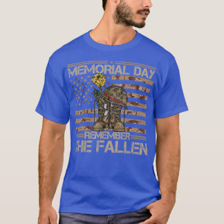 Camiseta Dia Memorial Lembre-se de Fallen Veteran Militar C