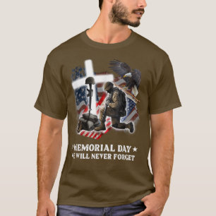 Camiseta Dia Memorial Nunca Esqueceremos Amantes Veteranos 
