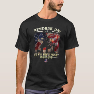 Camiseta Dia Memorial Nunca Esqueceremos Amantes Veteranos