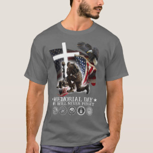 Camiseta Dia Memorial Nunca Esqueceremos Amantes Veteranos