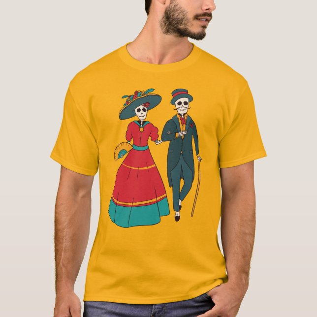 Camiseta Dia Mexicano Casal Dos Mortos (Frente)