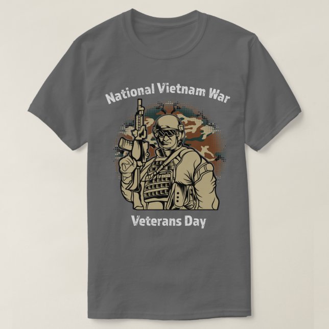 Camiseta Dia Militar Nacional dos Veteranos da Guerra do Vi (Frente do Design)