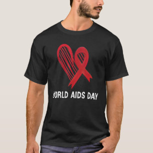 Camiseta Dia Mundial da Aids Esperam que o Hiv Red Ribbon a