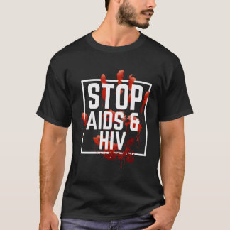 Camiseta Dia Mundial da Aids Interrompe a Aids Sensibilizaç
