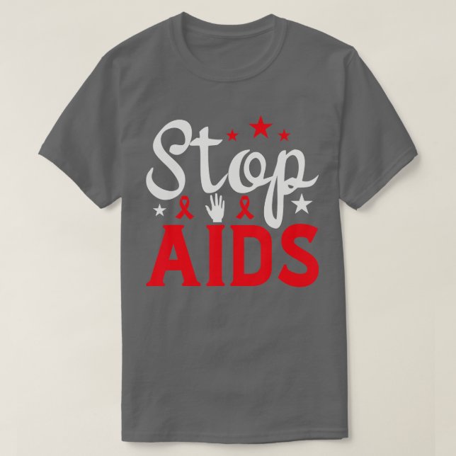 Camiseta Dia Mundial da AIDS para combater HIV Sensibilizaç (Frente do Design)
