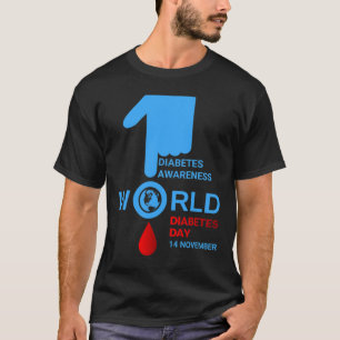 Camiseta Dia Mundial da Diabetes 2023 Diabetes Tipo 1 Tipo 