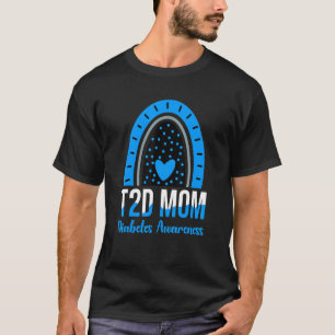 Camiseta Dia Mundial da Diabetes Roupa T2d Mãe Arco-Íris Ti