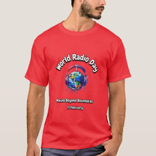 Camiseta Dia Mundial da Rádio (WRD). 13 de fevereiro