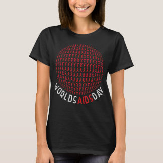 Camiseta Dia Mundial da Sida Vermelha da Faixa de Gaza