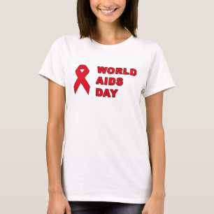 Camiseta Dia Mundial da SIDA - VIH da Faixa Vermelha