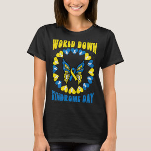 Camiseta Dia Mundial da Síndrome de Down Borboleta Conscien