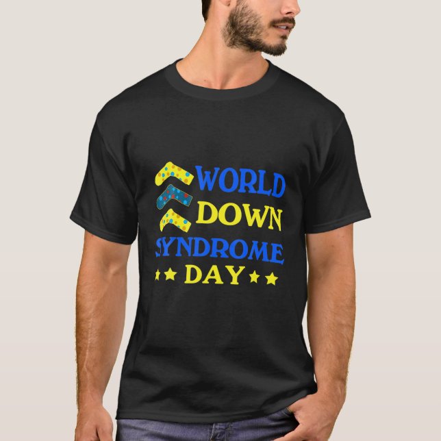 Camiseta Dia Mundial da Síndrome de Down Meias 3-21 Trisomy (Frente)