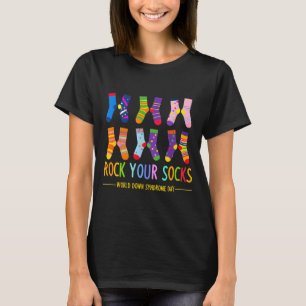 Camiseta Dia mundial da síndrome de down meias de rock cons