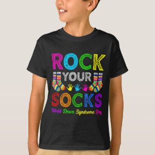 Camiseta Dia mundial da síndrome de down meias de rock cons