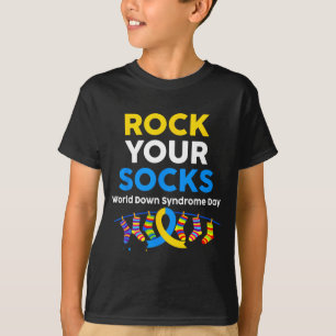 Camiseta Dia mundial da síndrome de down meias de rock cons