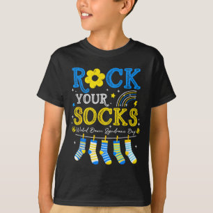 Camiseta Dia mundial da síndrome de down meias roxas de con