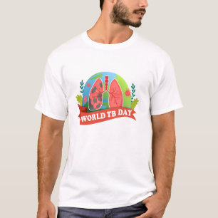 Camiseta Dia Mundial da Tuberculose Saúde Doença Vermelha A