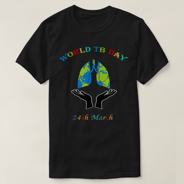 Camiseta Dia Mundial da Tuberculose Sensibilização para a T (Frente do Design)