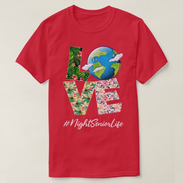 Camiseta Dia Mundial do Amor à Noite Dia Mundial da Terra 5 (Frente do Design)