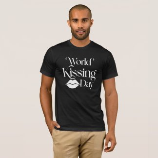 Camiseta Dia Mundial do Beijo Estilo de Letra Design de Rou