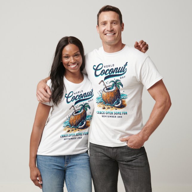 Camiseta Dia Mundial do Coco, abraça a diversão (Unissex)