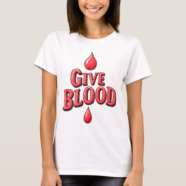Camiseta Dia Mundial do Dador de Sangue - Dar texto ao Sang (Frente)