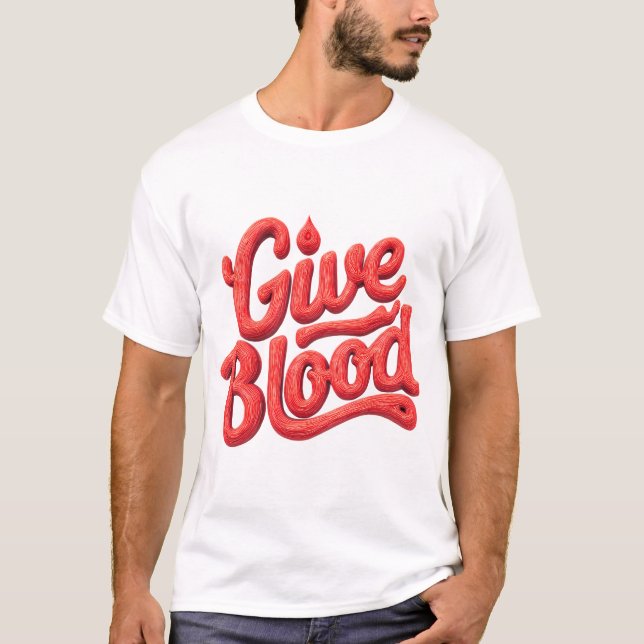Camiseta Dia Mundial do Dador de Sangue - Texto de Dádiva d (Frente)