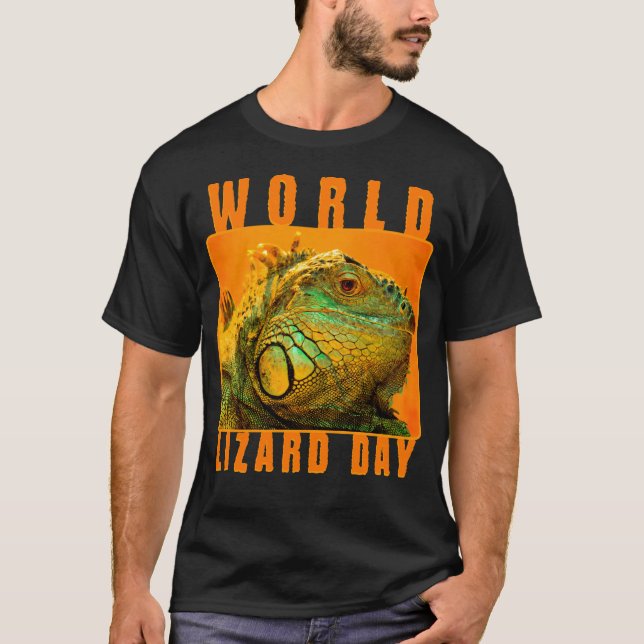 Camiseta Dia Mundial do Lizard, iguana (Frente)