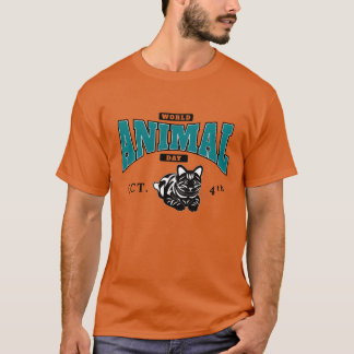 Camiseta Dia Mundial dos Animais 4 de outubro menino