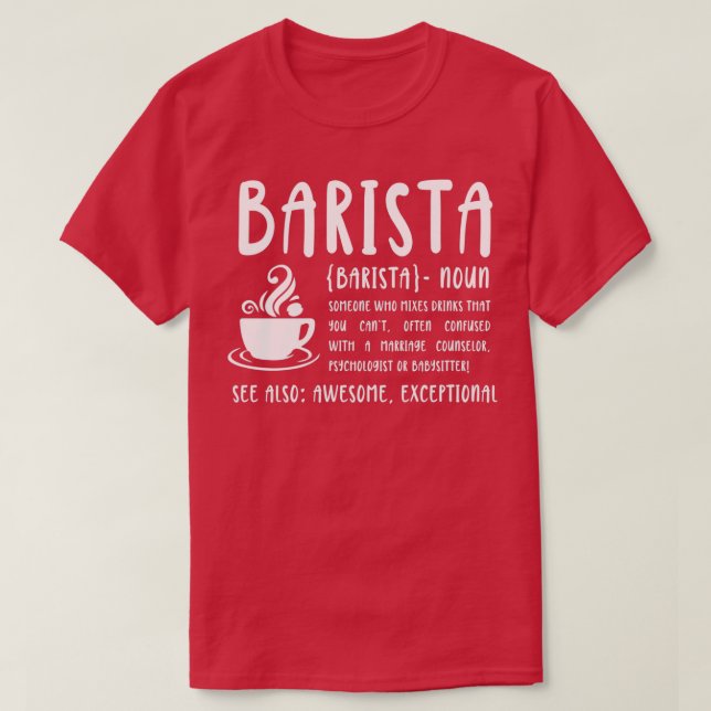 Camiseta Dia Nacional Barista Barista Definição 2 (Frente do Design)