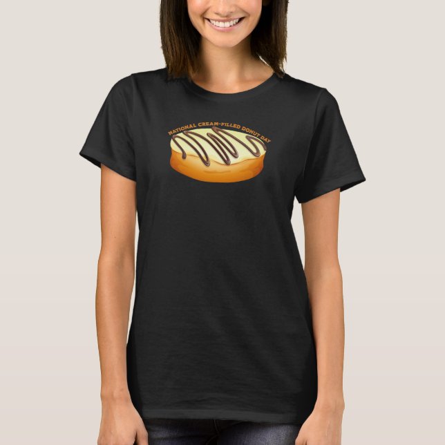 Camiseta Dia Nacional da Rosquinha Preenchida com Creme (Frente)