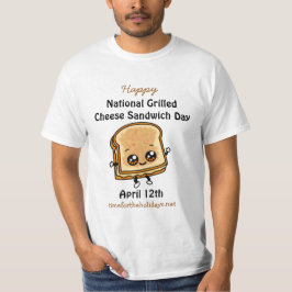 Camiseta Dia Nacional da Sanduíche de Queijo Grelhado - 12