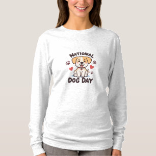 Camiseta Dia Nacional do Cachorro - Cachorro de Cartoon Kaw
