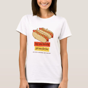 Camiseta Dia Nacional do Cachorro-Quente Arte Retro de Comi