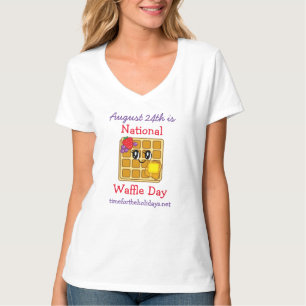 Camiseta Dia Nacional do Waffle 24 de agosto Feriado de Com
